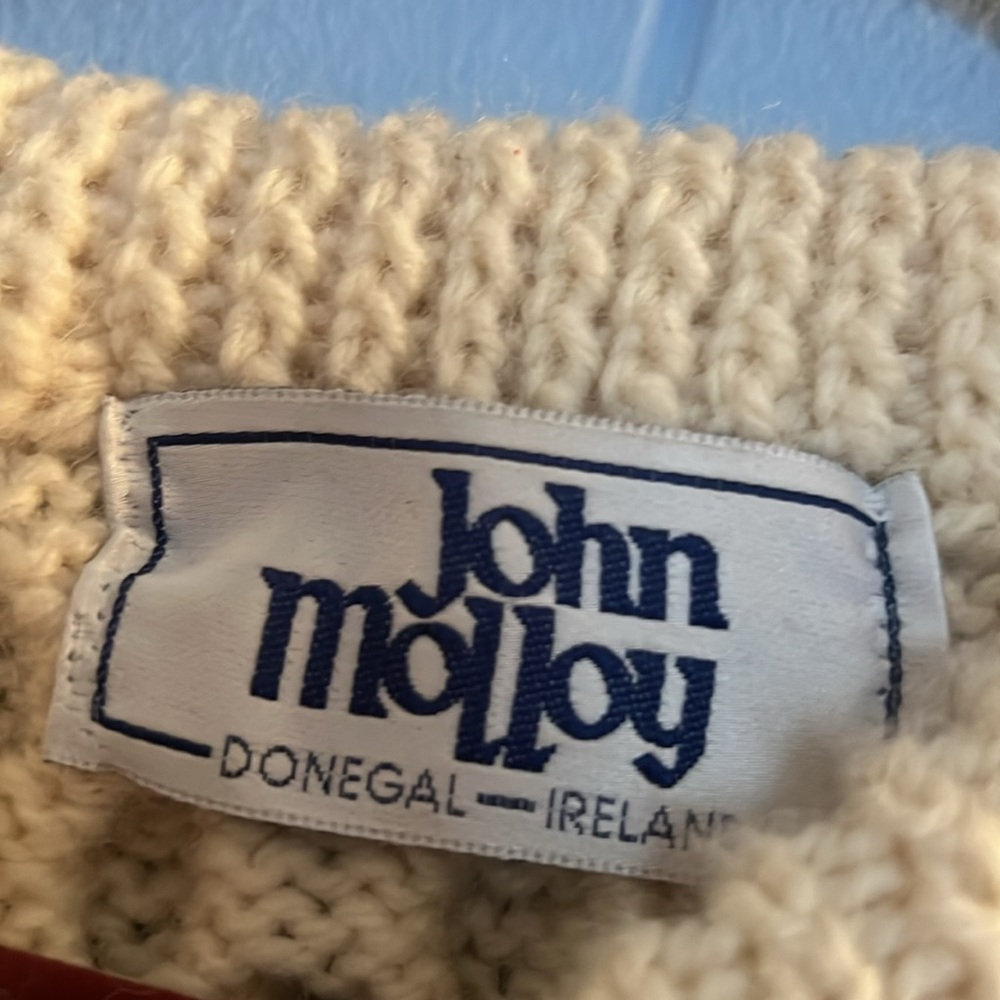 Men's Crewneck Fisherman’s Sweater - Cream - Picture 3 of 7